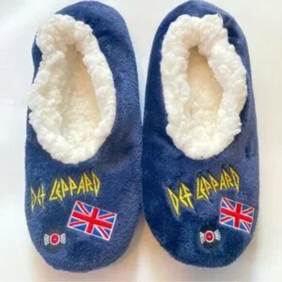 GIFT SET Def Leppard Slippers Womens 7 Calming FOOT SOAK Salt Mint Green Tea - Picture 6 of 11